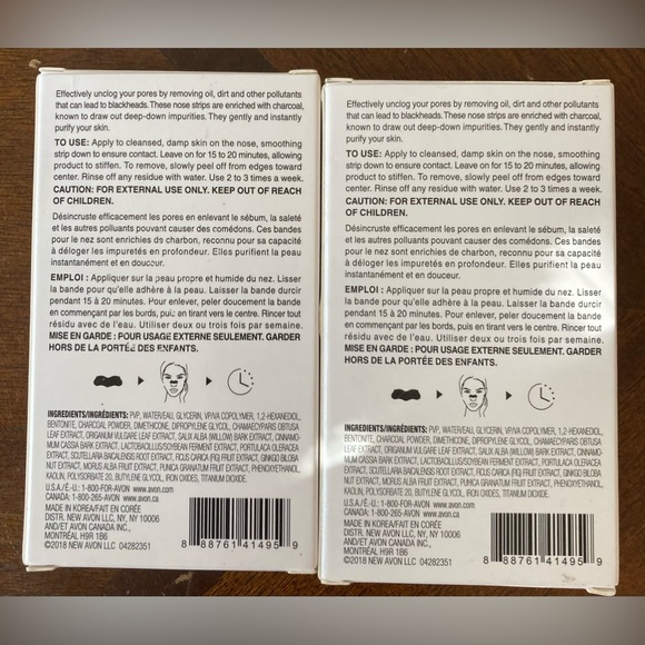 NWT Avon ANEW anti-pollution charcoal pore strips lot of 2 - Picture 3 of 3